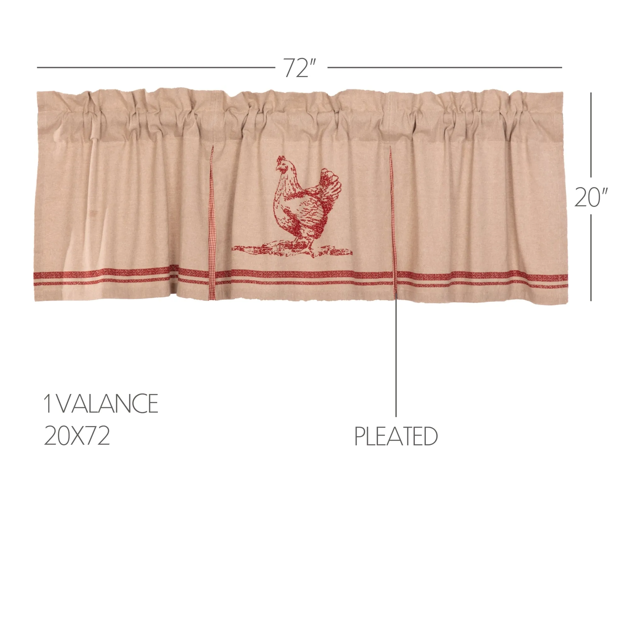 Sawyer Mill Chicken Valance Pleated