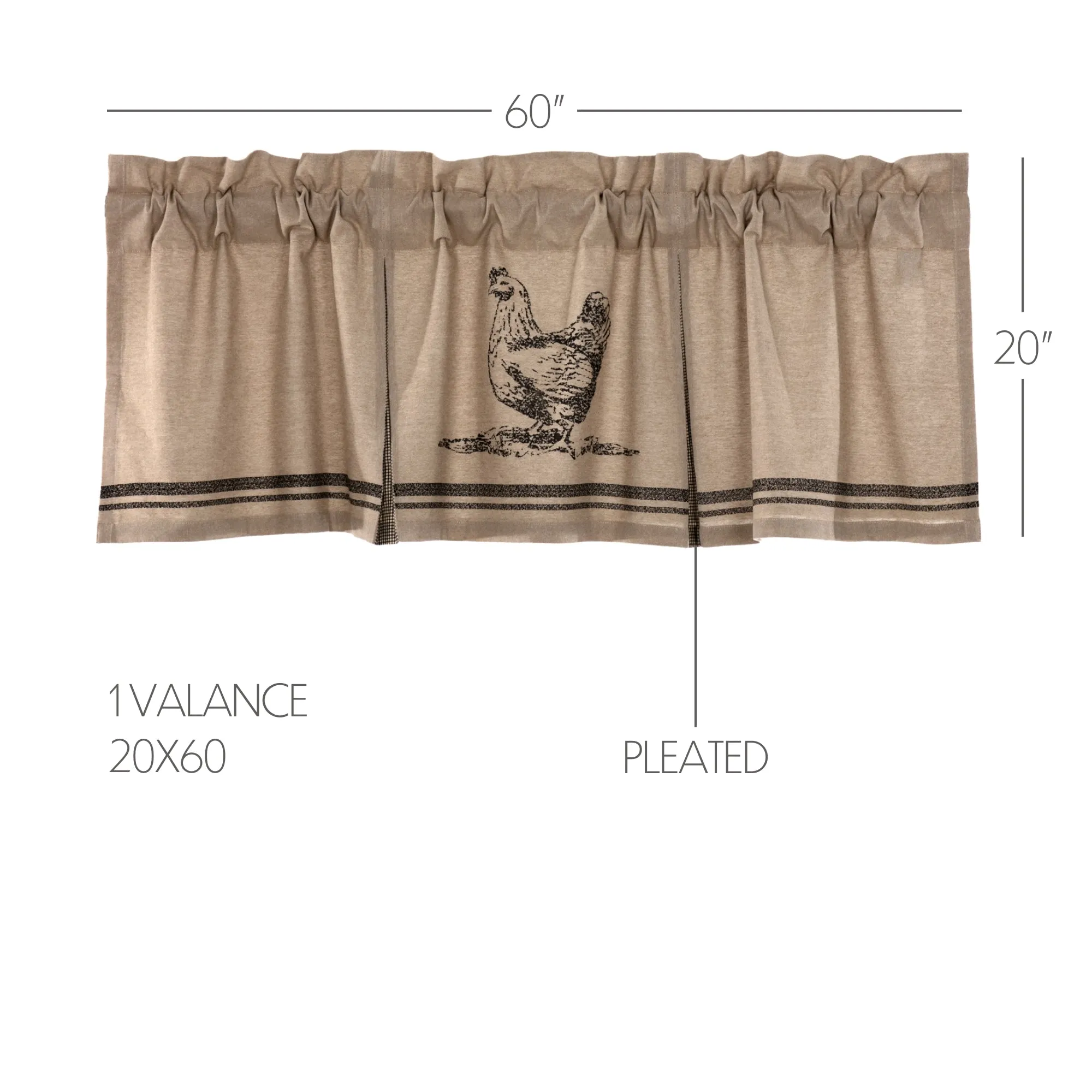 Sawyer Mill Chicken Valance Pleated