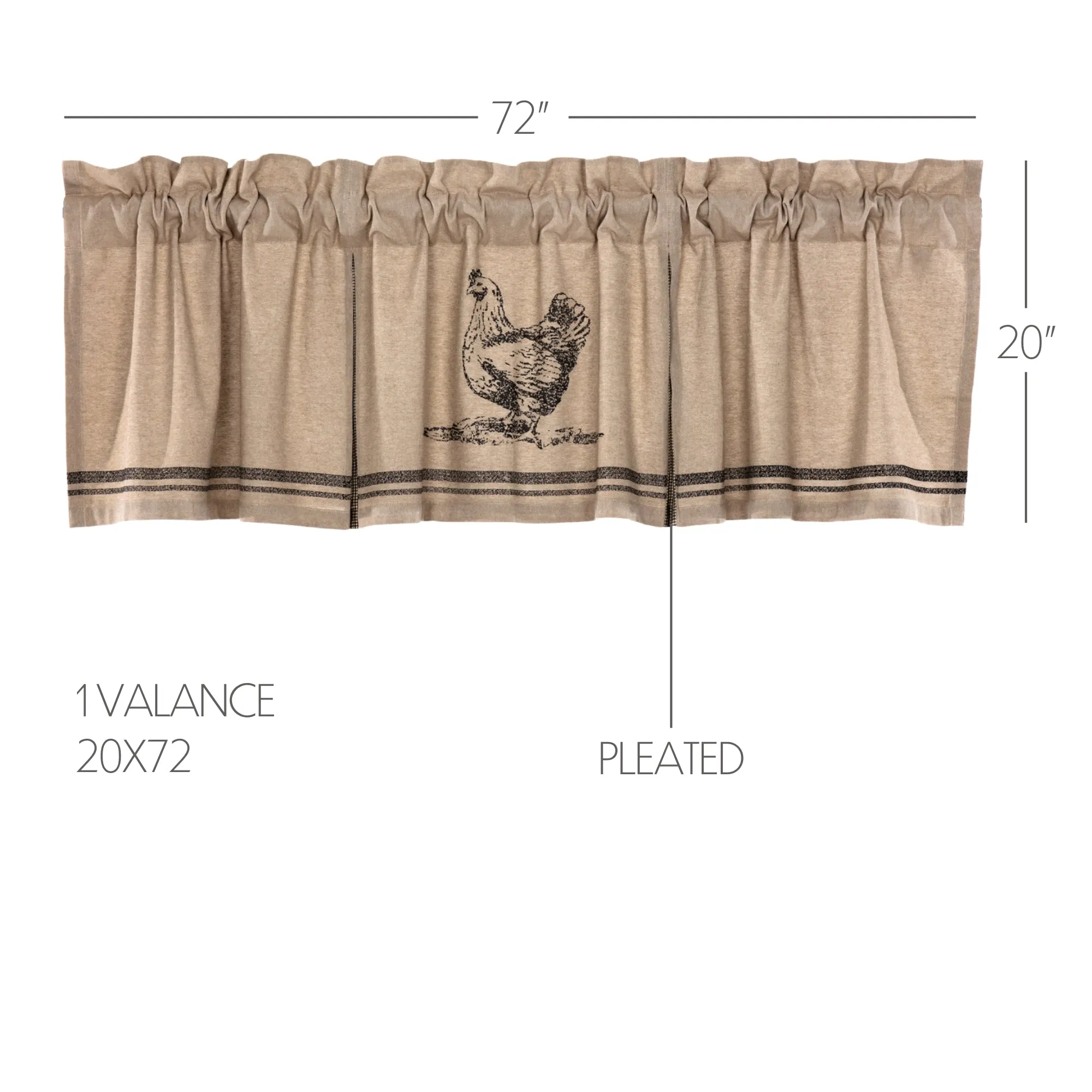 Sawyer Mill Chicken Valance Pleated