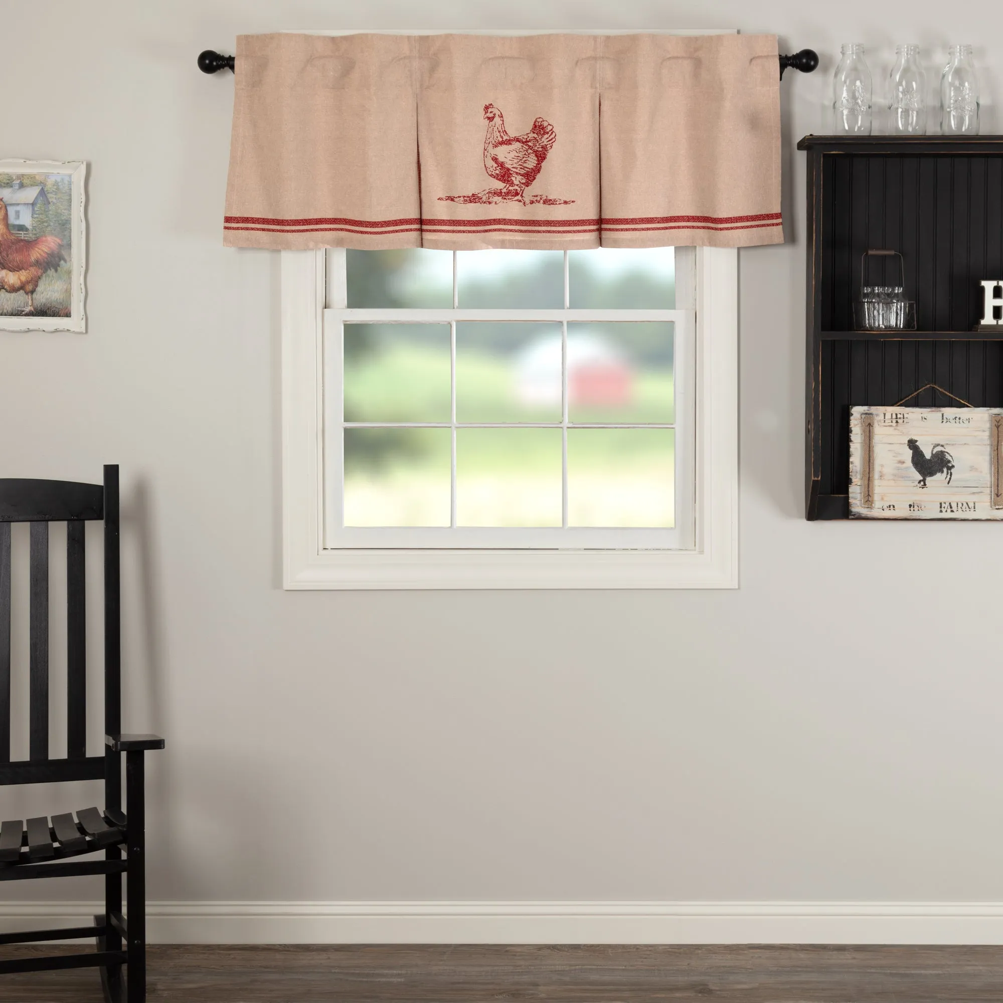 Sawyer Mill Chicken Valance Pleated