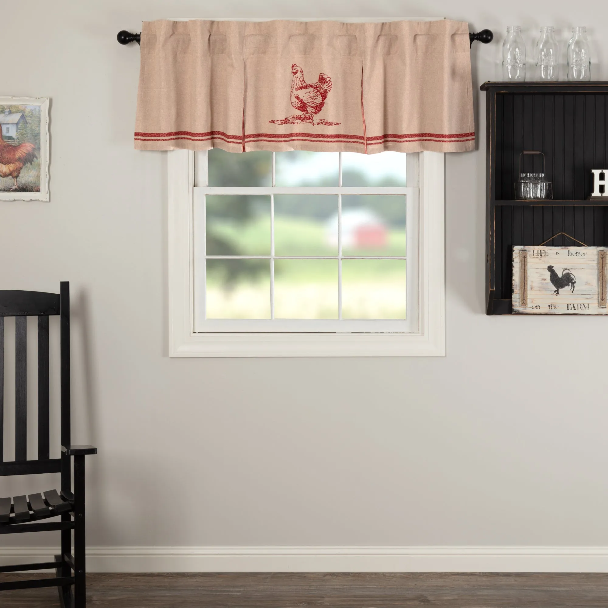 Sawyer Mill Chicken Valance Pleated