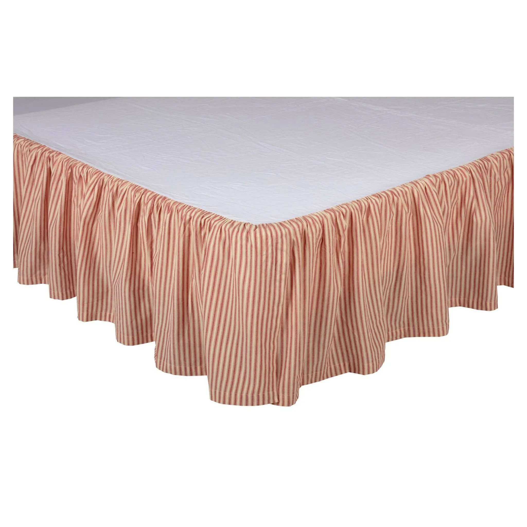 Sawyer Mill Red Ticking Stripe Bed Skirt