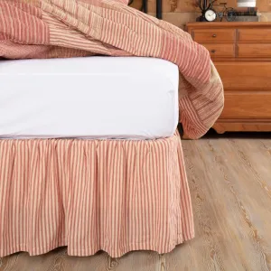 Sawyer Mill Red Ticking Stripe Bed Skirt