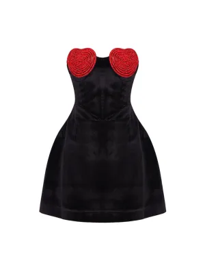 Sayra Heart Embellished Mini Dress