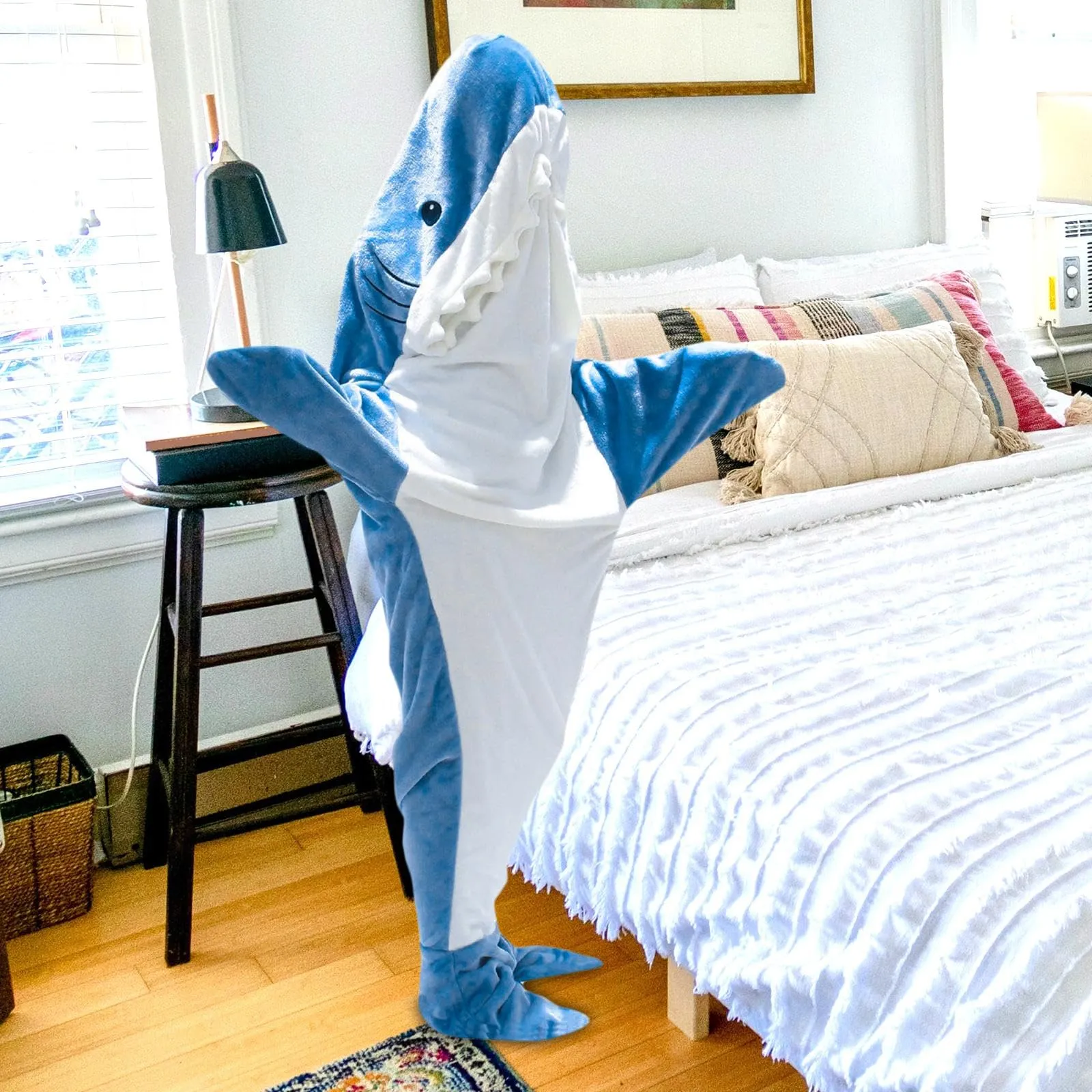 SAZ DEKOR Shark Blanket Parties Plush Funny Clothing Comfortable Cosplay Shark Costume M