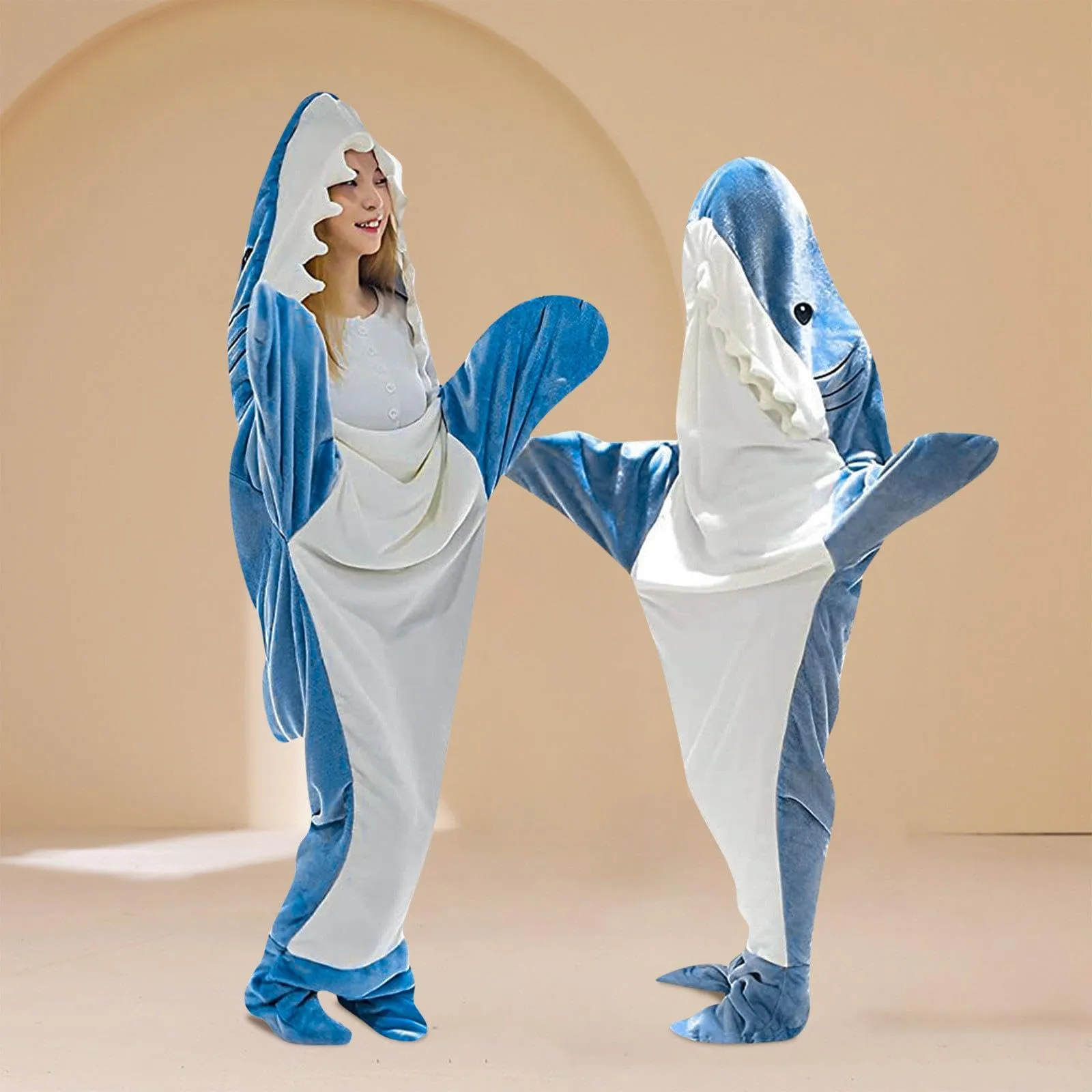 SAZ DEKOR Shark Blanket Parties Plush Funny Clothing Comfortable Cosplay Shark Costume XXL