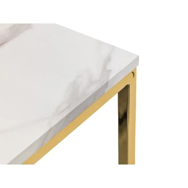 Scala Lamp Table White Marble & Gold