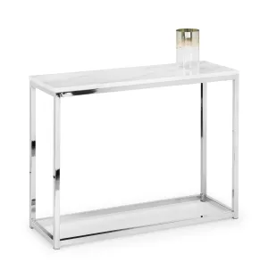 Scala White Marble Top Console Table