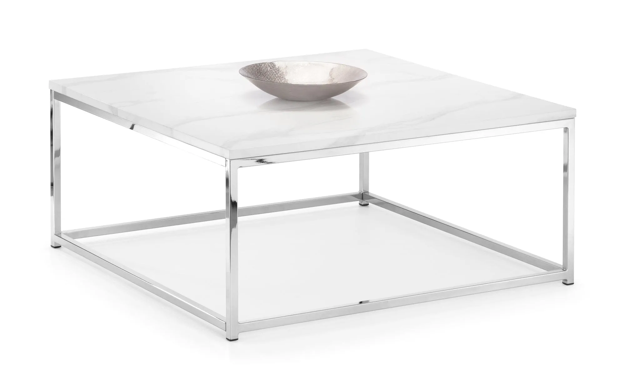 Scala White Marble Top Square Coffee Table