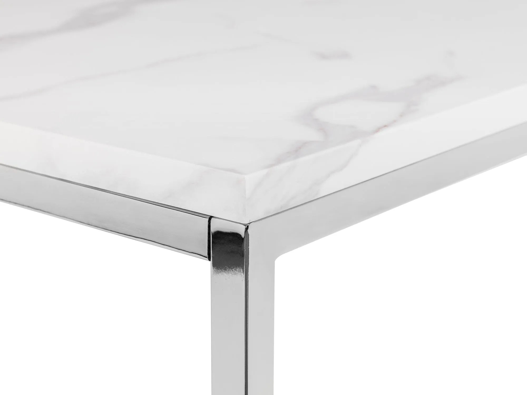 Scala White Marble Top Square Coffee Table