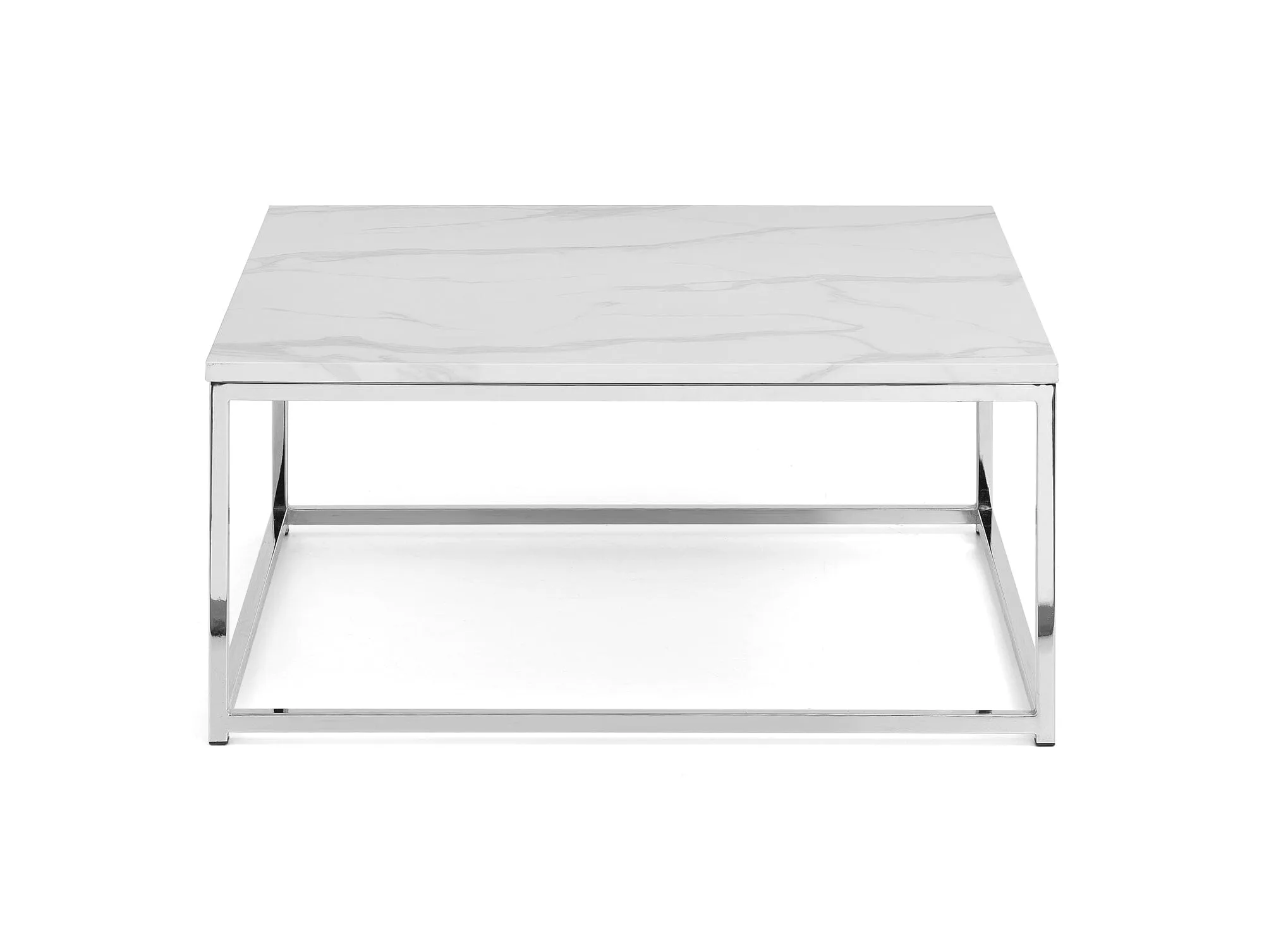 Scala White Marble Top Square Coffee Table