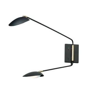 Scan 40 In. 2 Lights LED Armed Sconce Black Finish