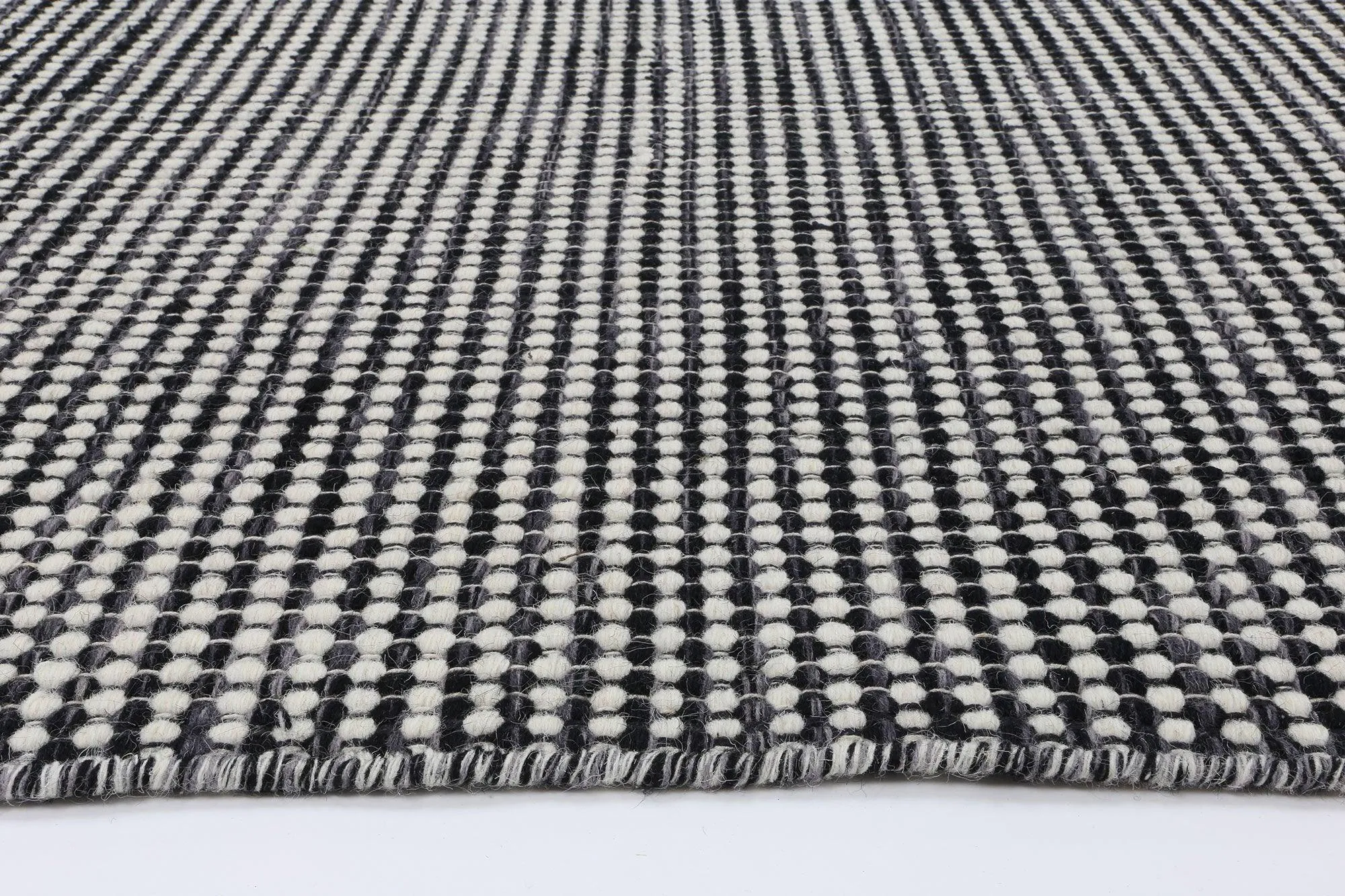 Scandi Charcoal Grey Reversible Wool Rug 200x290 cm