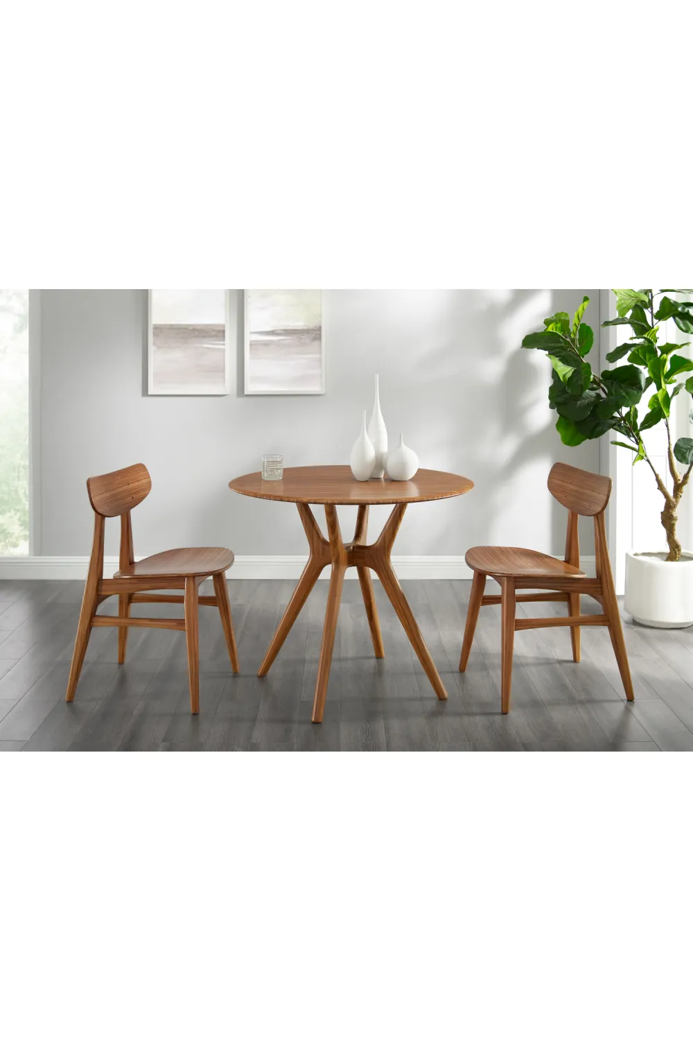 Scandinavian Bamboo Dining Chair (Set of 2) | Greenington Cassia