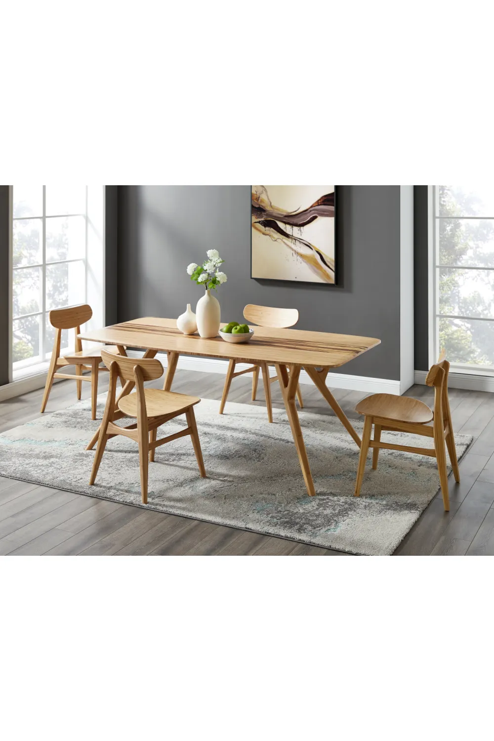 Scandinavian Bamboo Dining Chair (Set of 2) | Greenington Cassia