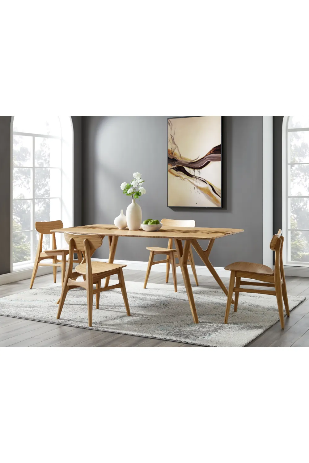 Scandinavian Bamboo Dining Chair (Set of 2) | Greenington Cassia