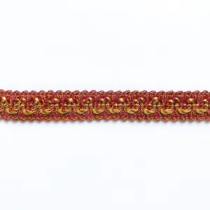 Scarlet and Brown High Quality Decorative Gimp Trim by the yard