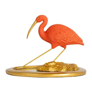 Scarlet Ibis on Mirrored Tray