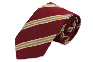 Scarlet Red and Gold Stripe Necktie