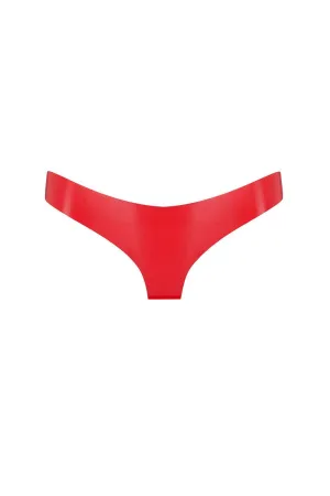 Scarlet Red Latex Cheeky Brief