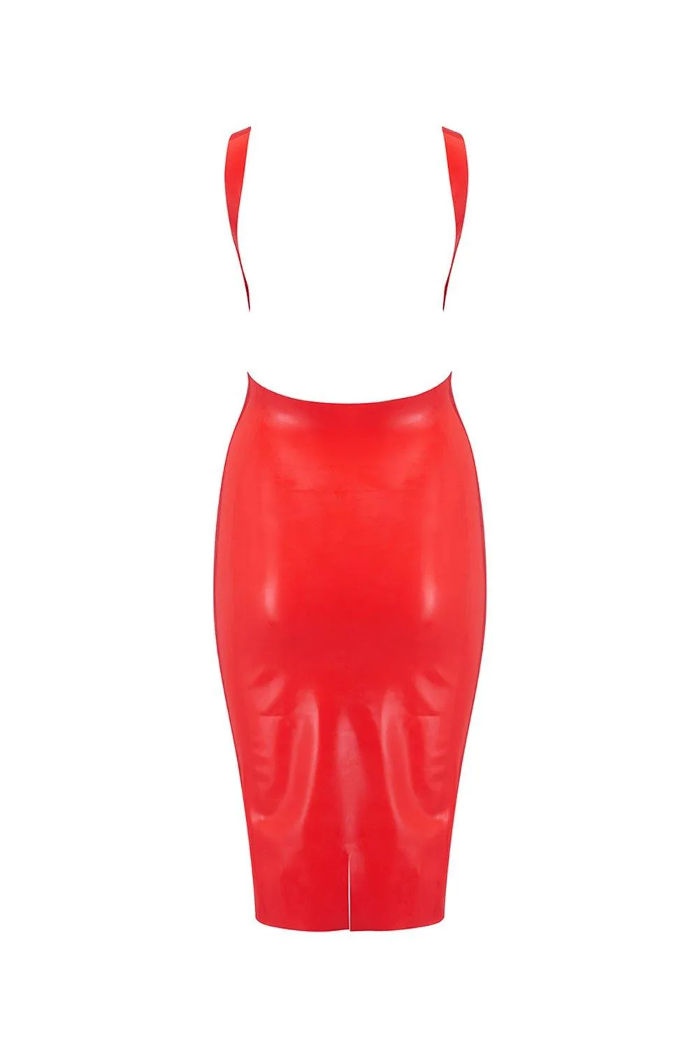 Scarlet Red Latex Midi Dress