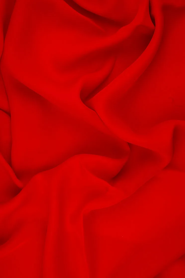 Scarlet Red Silk Double Georgette Fabric