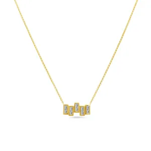 Scattered Baguette Bezel Necklace