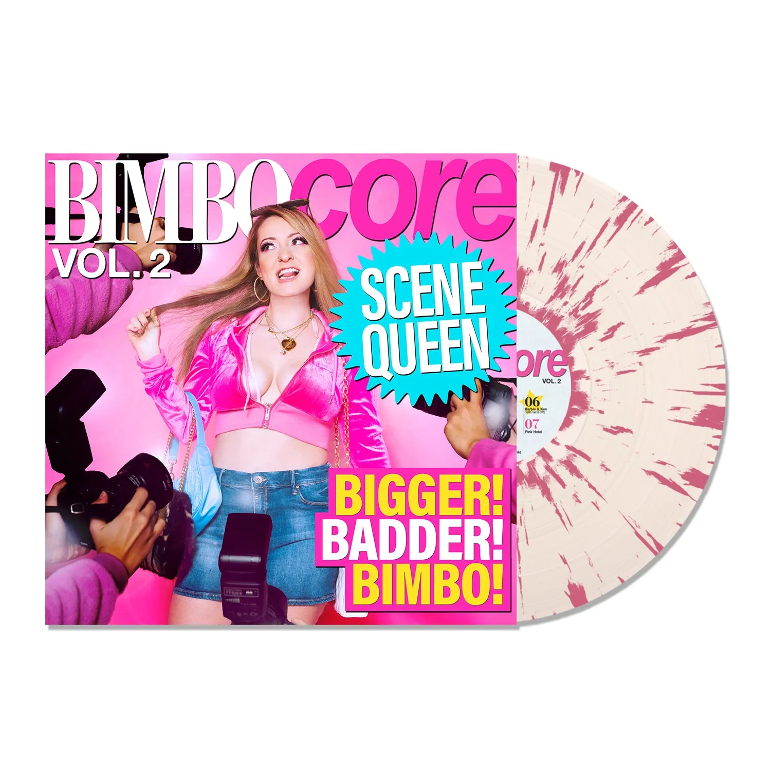 Scene Queen 'BIMBOCORE VOL. 2' Clear W/ Hot Pink Splatter