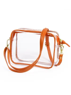 School Spirit Clear Purse - Burnt Orange