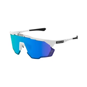 SCICON Aeroshade Kunken Monogram Eyewear - White Gloss/Multimirror Blue