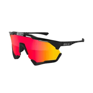 SCICON AEROSHADE XL BLACK GLOSS Sunglasses - MULTIMIRROR RED LENSES