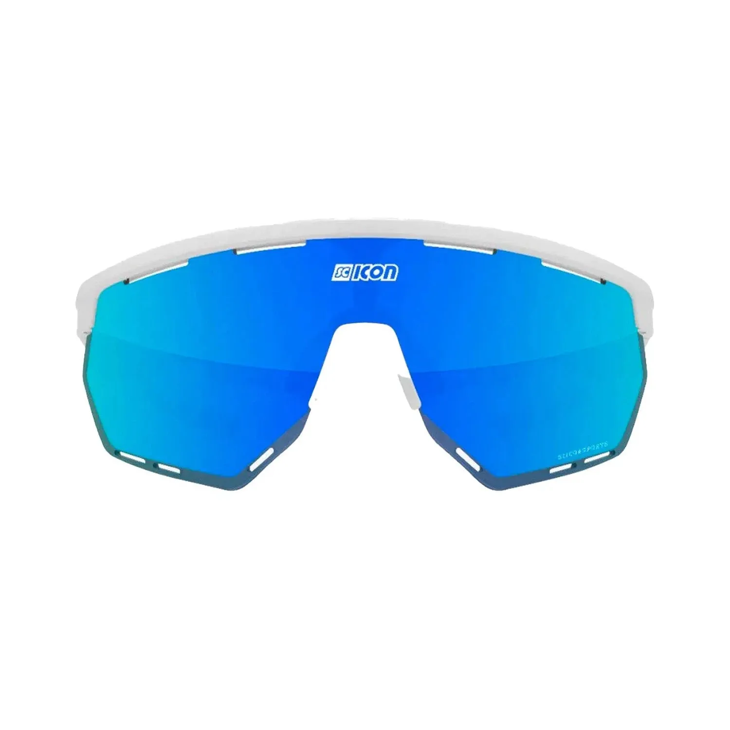 SCICON Aerowing Eyewear - White Gloss/Multimirror Blue