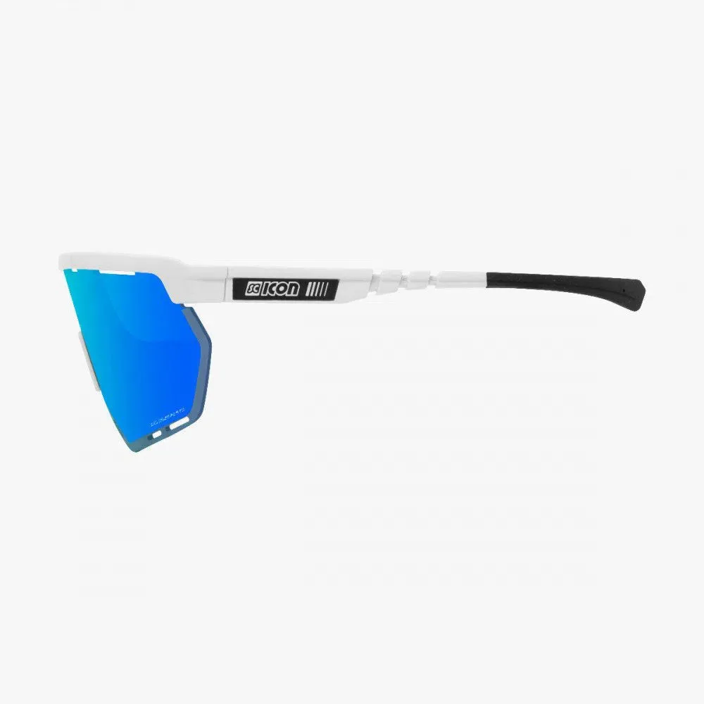 SCICON Aerowing Eyewear - White Gloss/Multimirror Blue