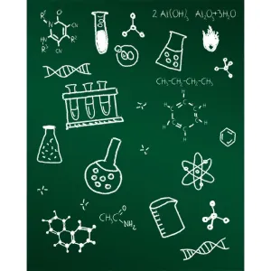 Science Chalkboard Printed Backdrop