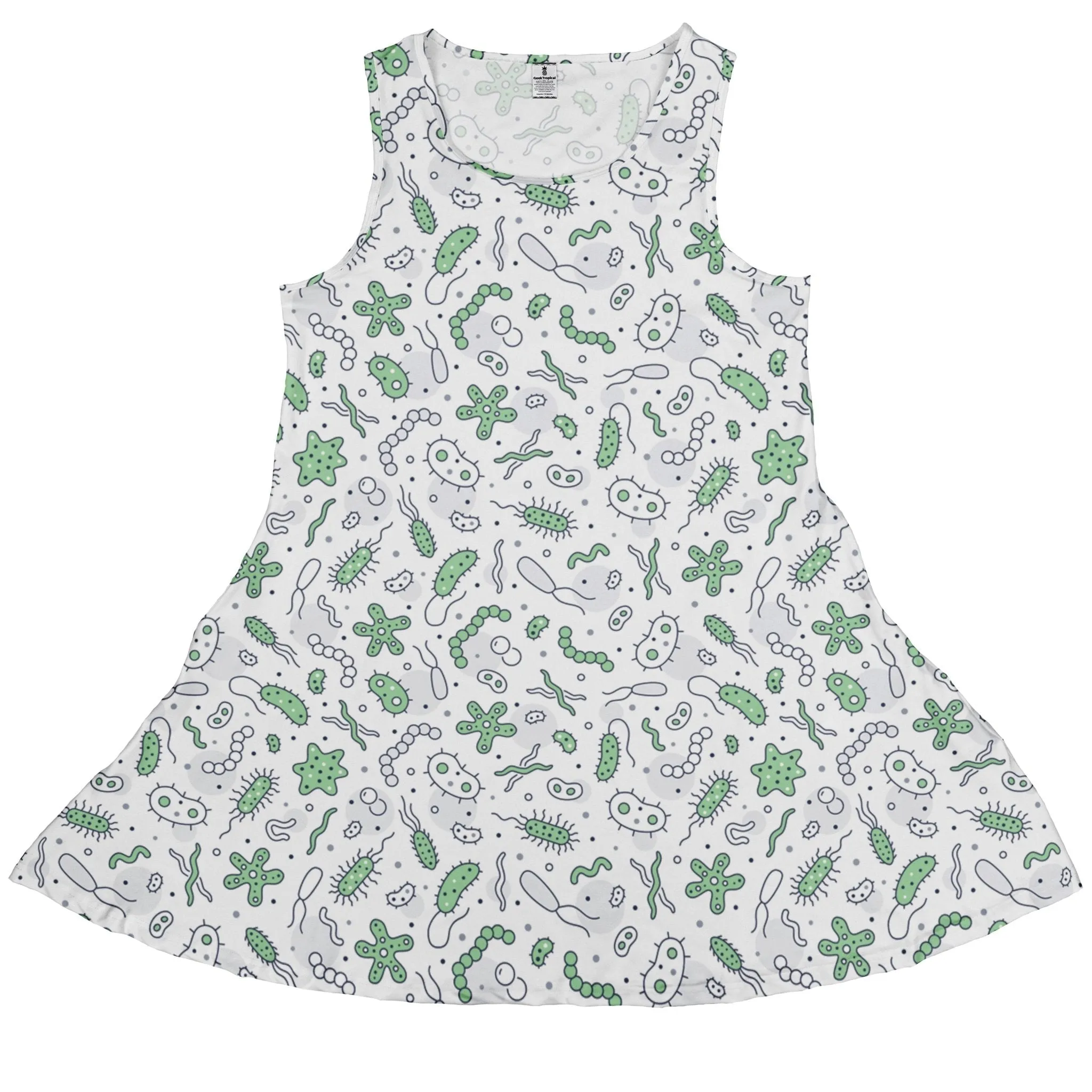 Science Green Microbes White Dress