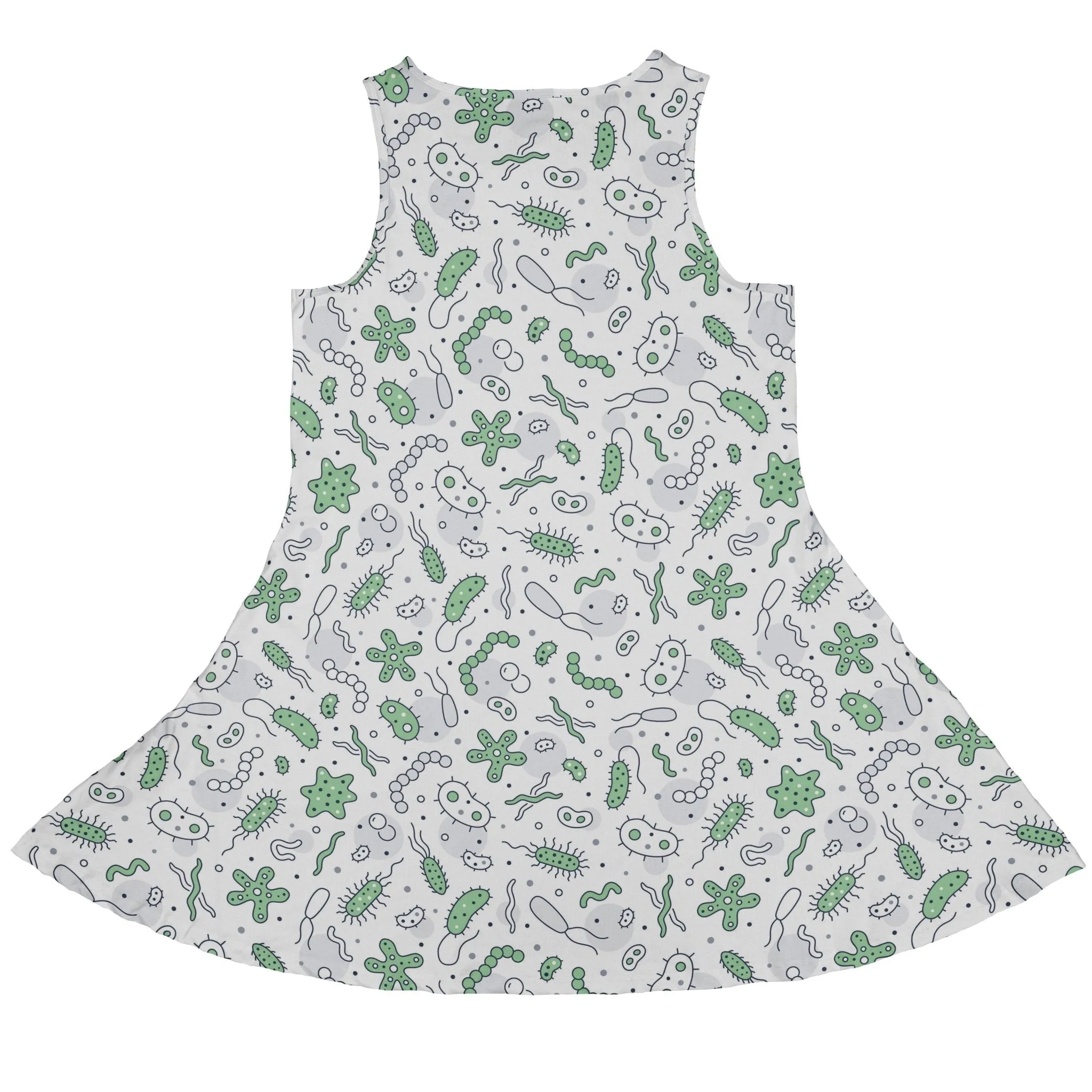 Science Green Microbes White Dress