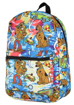 Scooby Doo Themed Allover Design Tie Dye School Travel Laptop Backpack