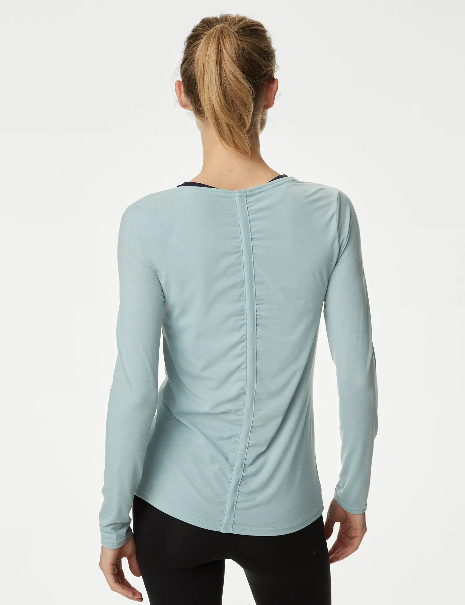 Scoop Neck Ruched Back Yoga Top