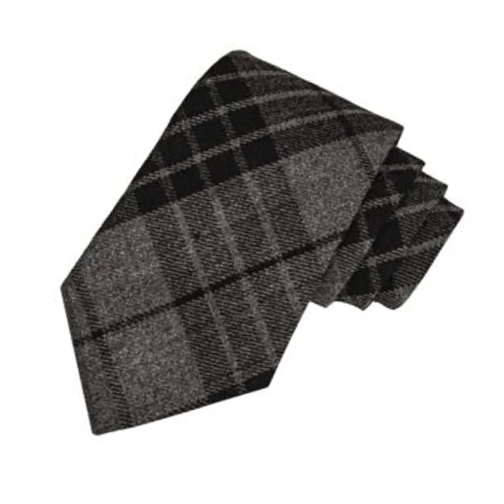 Scottish Neck Tie Tartan Grey Watch