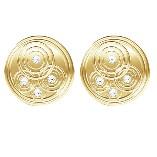 Scottish Rain Droplets Diamond Stud Earrings in Yellow Gold