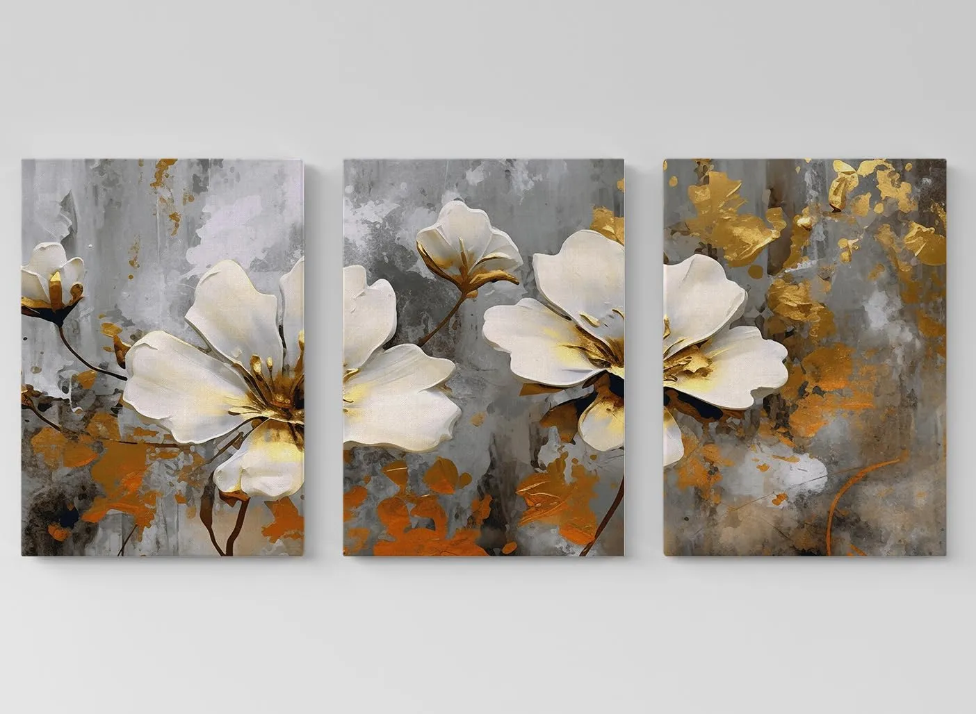 SCPmarts Modern Art Floral Painting For Living Room Bedroom Office Wall Decoration Wood Premium Paintings With Frame For Home Decoration (Abstract Flower 6, 12 Inch x 16 Inch)