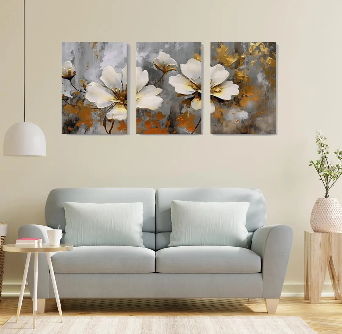 SCPmarts Modern Art Floral Painting For Living Room Bedroom Office Wall Decoration Wood Premium Paintings With Frame For Home Decoration (Abstract Flower 6, 12 Inch x 16 Inch)