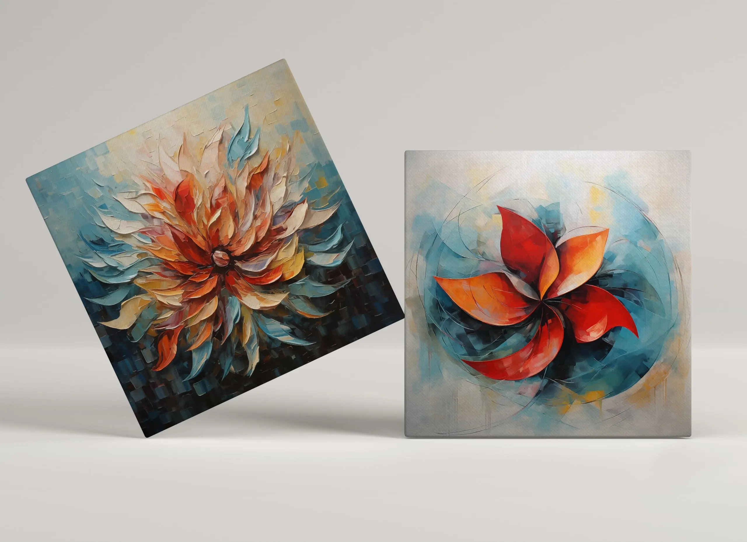 SCPmarts Wall Paintings for Home Decoration | Flower Canvas Painting | Canvas Painting for Wall Decoration | Paintings for Bedroom | Wall Art for Living Room (Flower 2, 12 Inch x 12 Inch)