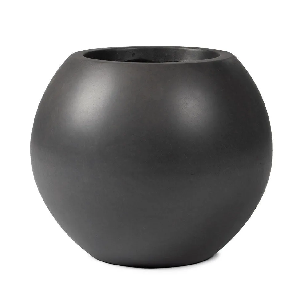 Scratch and Dent, Onyx 16" Charcoal Sphere Planter