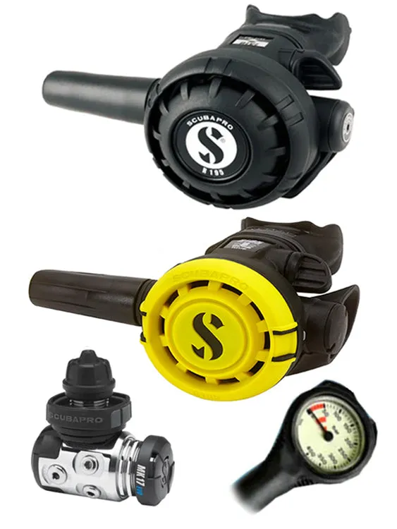 Scubapro Regulator Set: MK17 Evo (DIN or Yoke) / R195 / R-Series Octopus & Free Termo Gauge