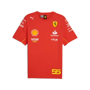 Scuderia Ferrari F1 2024 Men's Carlos Sainz Team T-Shirt - Red