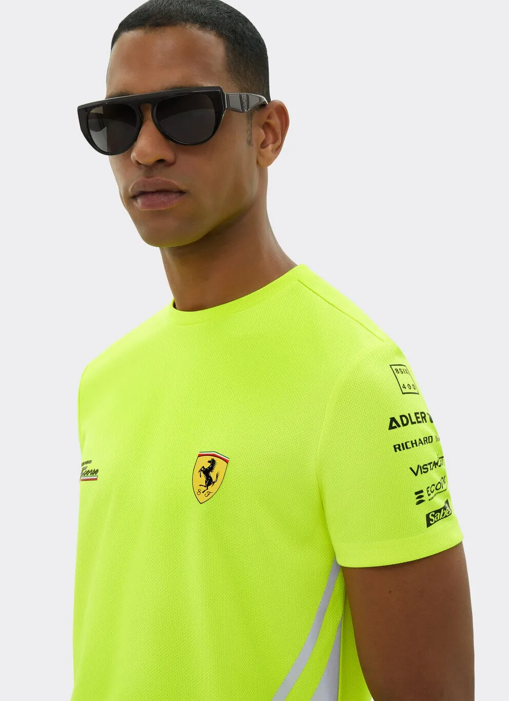 Scuderia Ferrari Hypercar Le Mans 2024 Men's Safety T-Shirt - Yellow/Black/White