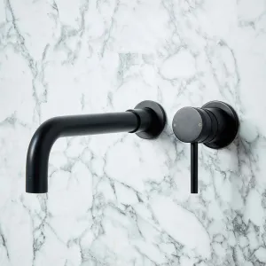 Scudo Core Wall Mounted Basin Mixer Tap in Matt Black - NU-014-V2