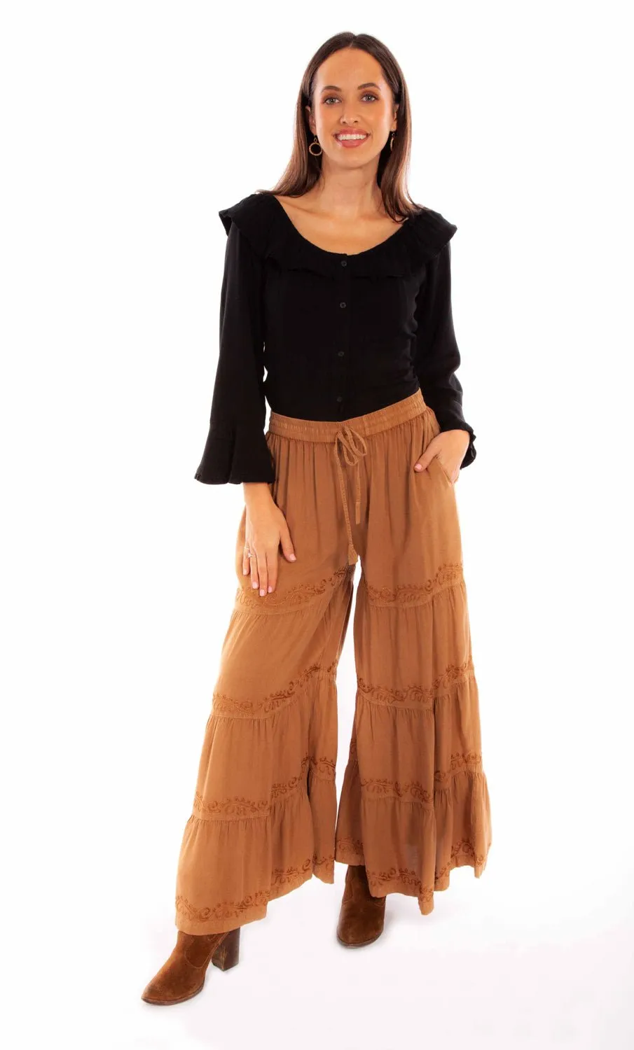 Scully Womens Beige Rayon Palazzo Pants