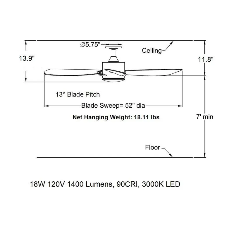 SculptAire Ceiling Fan with Light